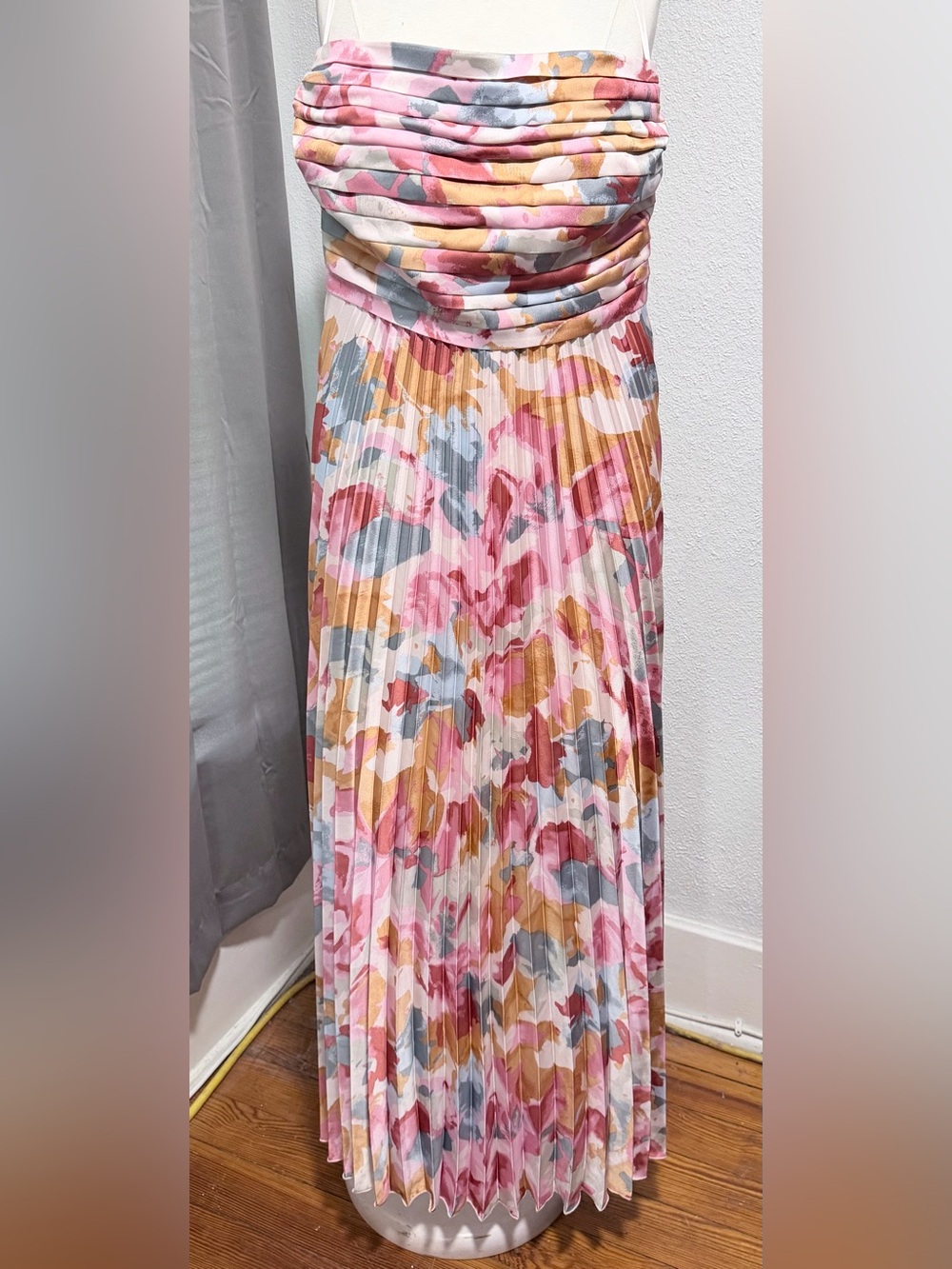 Abercrombie & Fitch | Pleated Watercolor Maxi Dress | Small